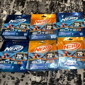 NERF Elite 2.0 Dart Refill Pack, 20‎ Darts Lot of 6
